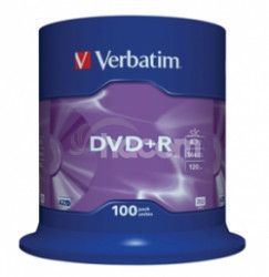 VERBATIM DVD + R (100-Pack) Spindl / MattSlvr / 16x / 4.7GB 43551