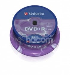 VERBATIM DVD + R (25-Pack) Spindl / MattSlvr / 16x / 4.7GB 43500