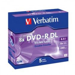 VERBATIM DVD + R (5-pack) DoubleLayer / Jewel / 8x / 8,5GB 43541