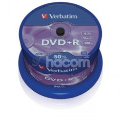 VERBATIM DVD + R (50-Pack), Spindl / MattSlvr / 16x / 4.7GB 43550