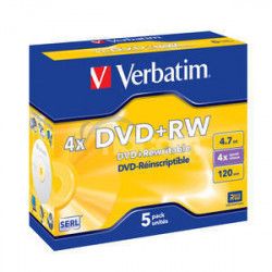VERBATIM DVD + RW (4x, 4,7GB), 5ks / pack 43229
