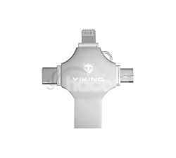 VIKING USB FLASH DISK 16G, 4v1 s koncovkou APPLE LIGHTNING, USB-C, MICRO USB, USB-A VUF16GBS