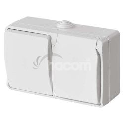 Zsuvka+Vypna striedav .6 IP44 French biela A1397.5