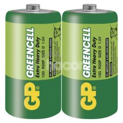 Zinko-chloridov� bat�ria GP Greencell R20 (D), 2 ks 2ks B1240