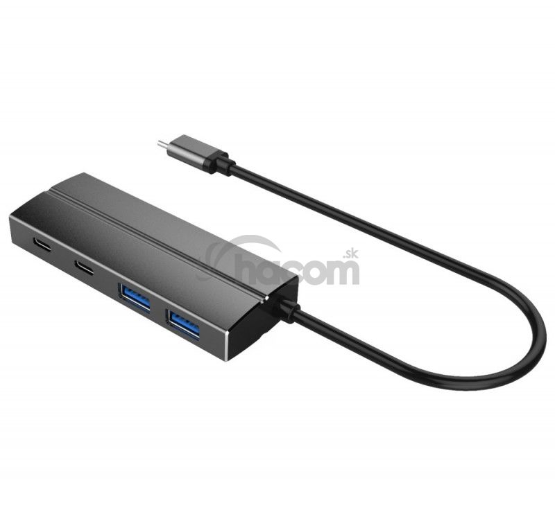 PremiumCord 10G SuperSpeed USB Hub Type C to 2 X USB 3.1 A + 2 X USB 3.1 C Aluminum ku31hub07
