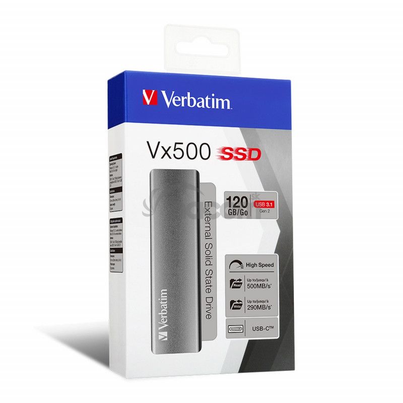 Verbatim SSD externý disk Vx500, USB 3.1 gen2, šedý, 120GB 47441