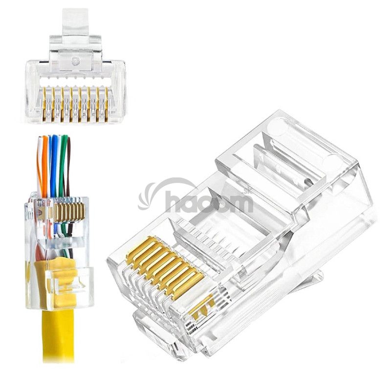 W-Star Konektor UTP RJ45EZ Cat5e 1000ks 3U pozlátený 5SLD pass through RJ45EZC5T RJ45EZC5T